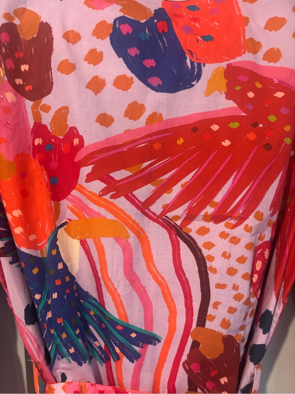 Farm Rio Size M Vibrant Pink & Orange Floral Midi Dress - Picture 8 of 8